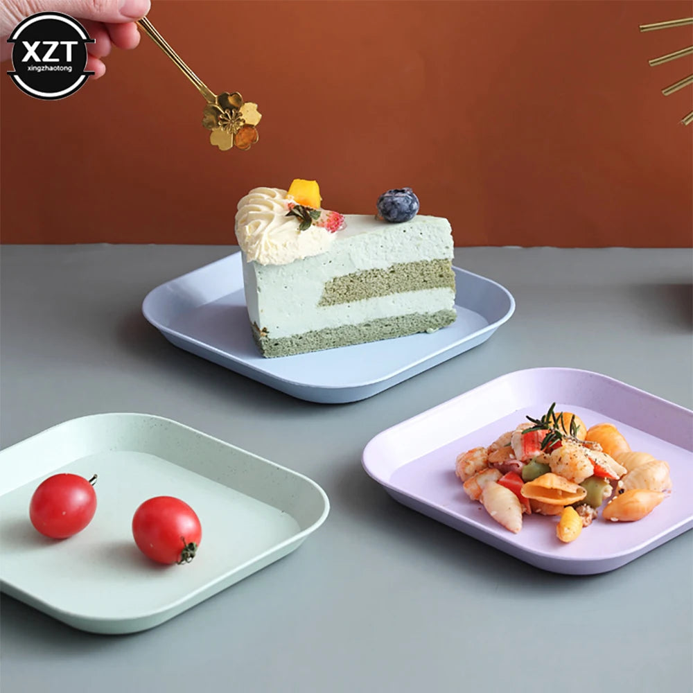 Wheat Straw Dishes Anti-Drop Square Dishes Children Dishes