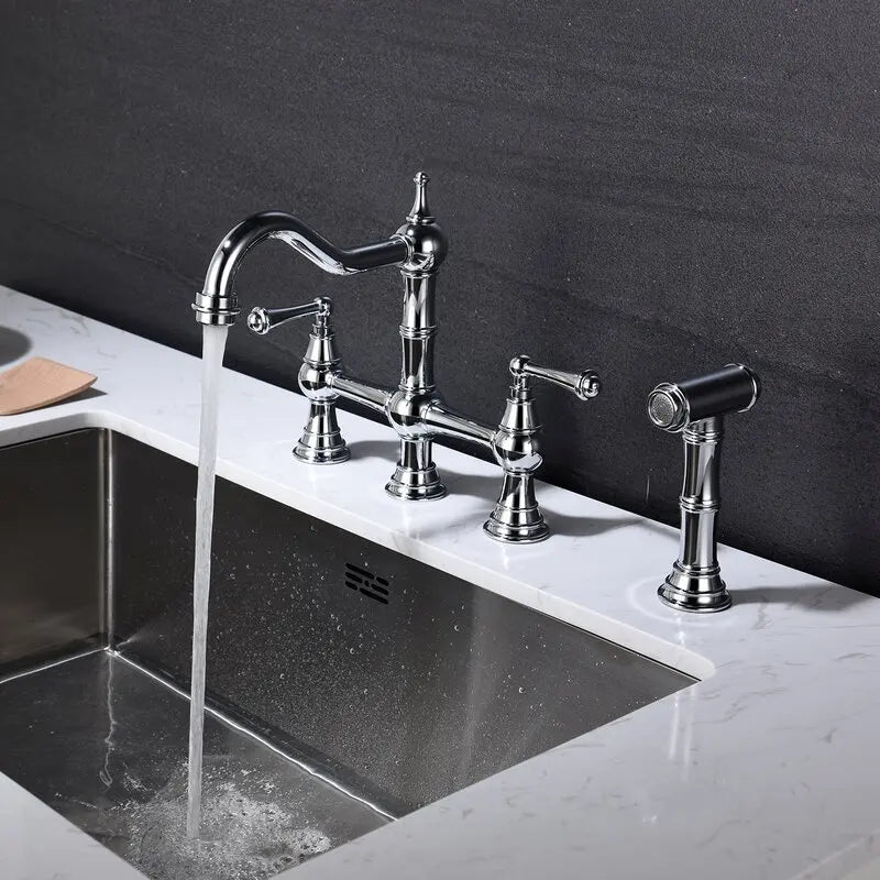 Basin Faucet Cold Faucet Brass Double-Handle Swivel Sink