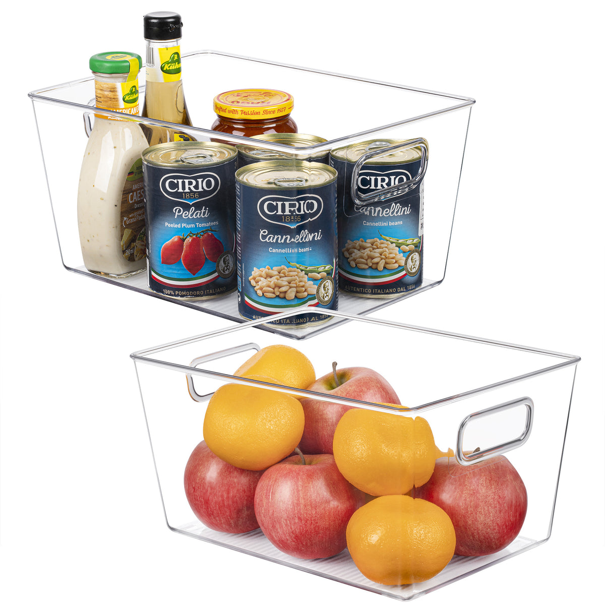 Clear Acrylic Storage Bins Refrigerator Organizer Food Storage