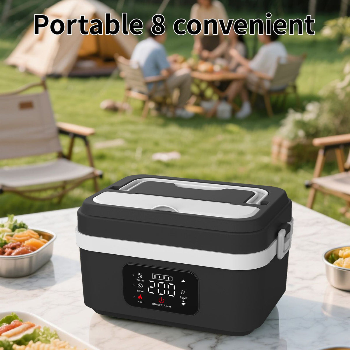 8000mah Electric Lunch Box Upgraded Water-Free Smart Heat
