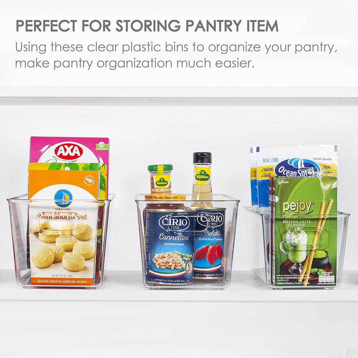 Clear Acrylic Storage Bins Refrigerator Organizer Food Storage