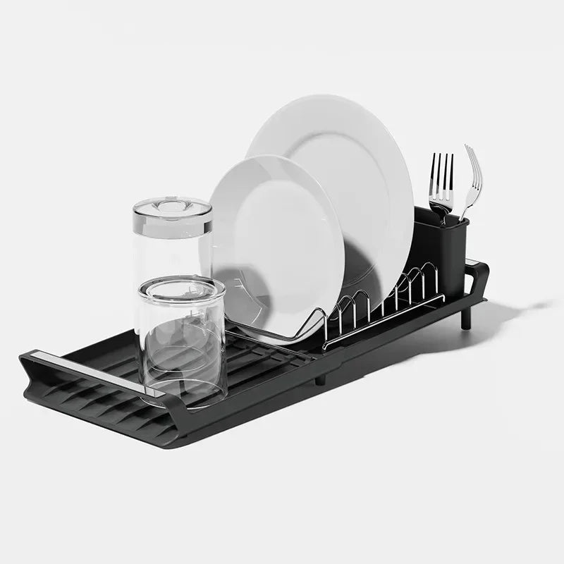 1pcs Expandable Small Dish Organizer Shelf Drying Counter