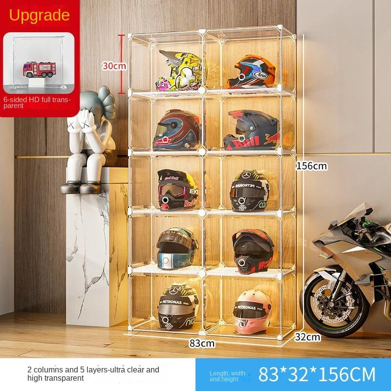 High Face Value Motorcycle Helmet Dustproof Storage Rack