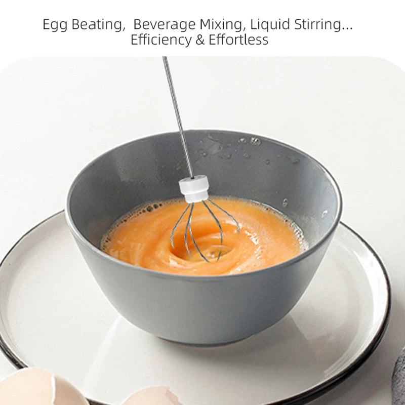Electric Milk Frother Egg Beater Wireless Type-C Charging