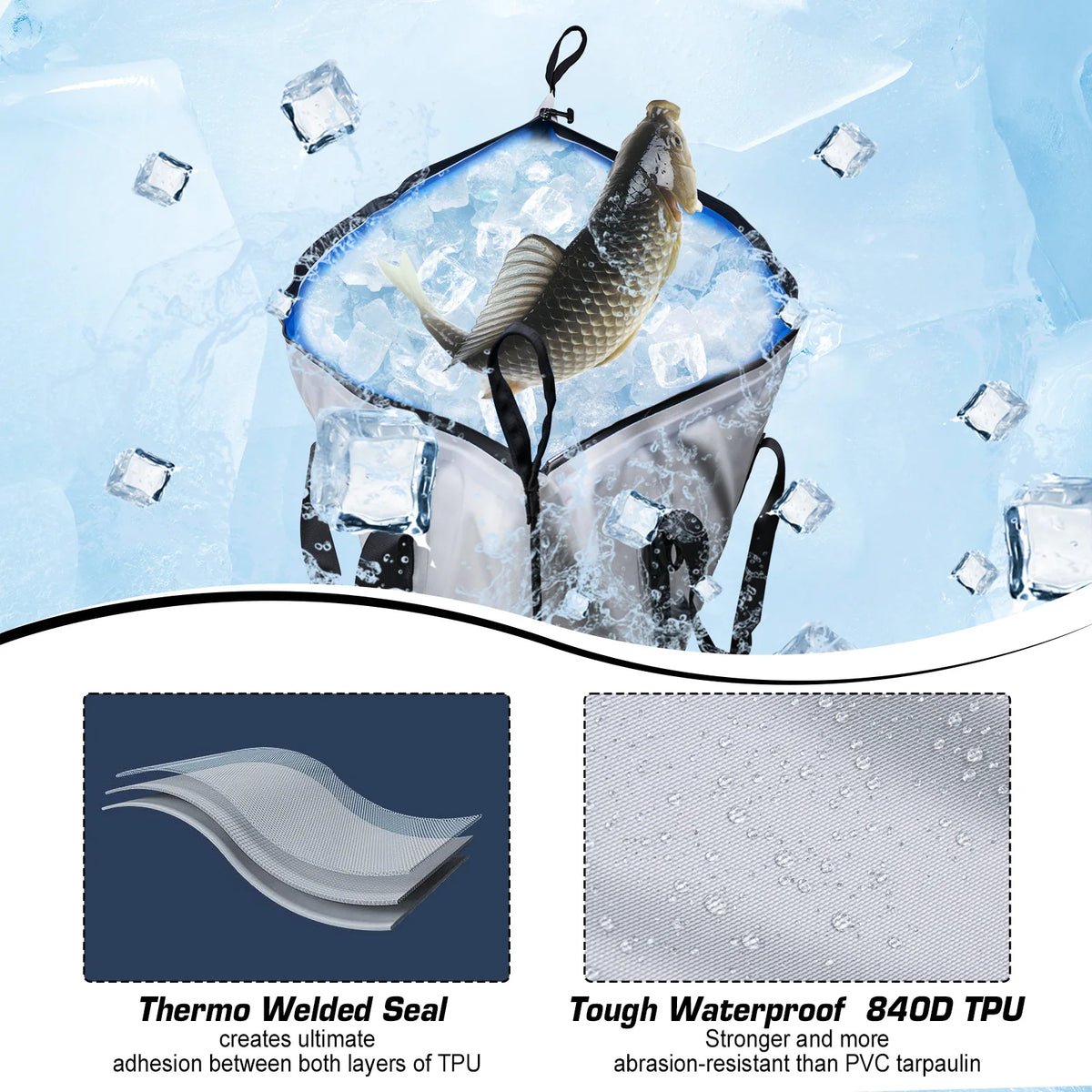 Goture Large Capacity Insulated Fish Cooler Bag Tpu