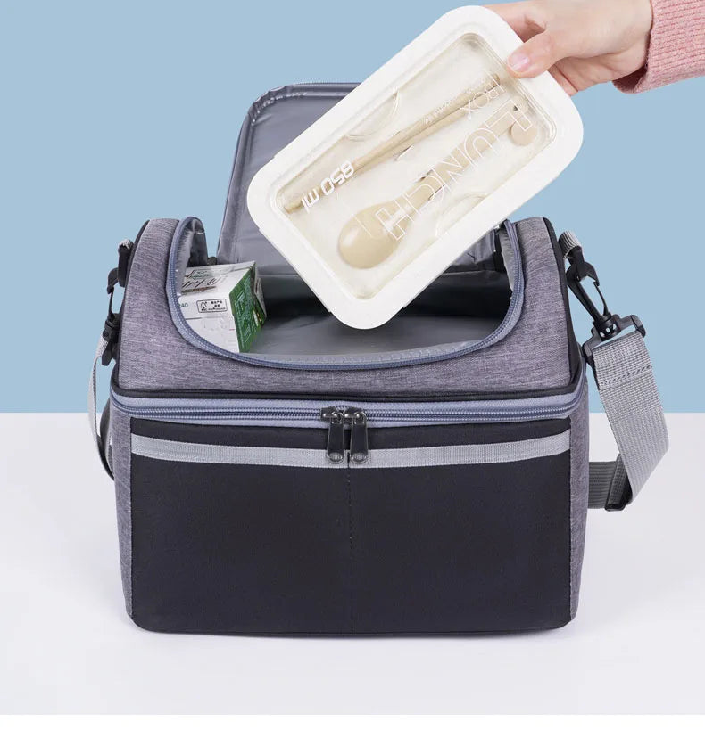 Oxford Large Capacity Cooler Bag Waterproof Zipper Thermal