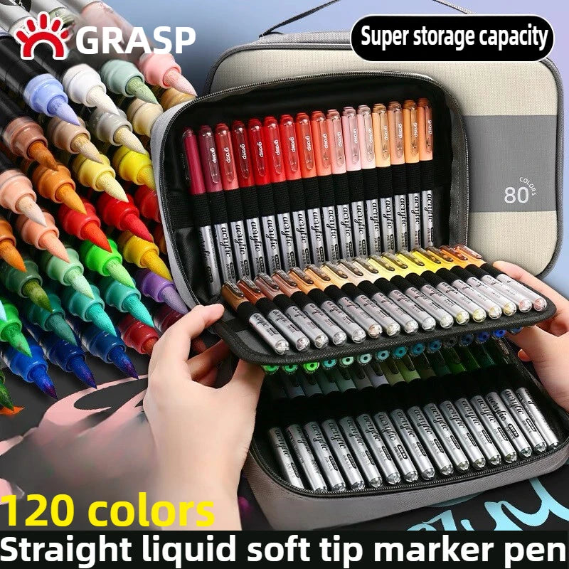 Grasp 120/1 Colors Acrylic Markers Brush Pens Fabric