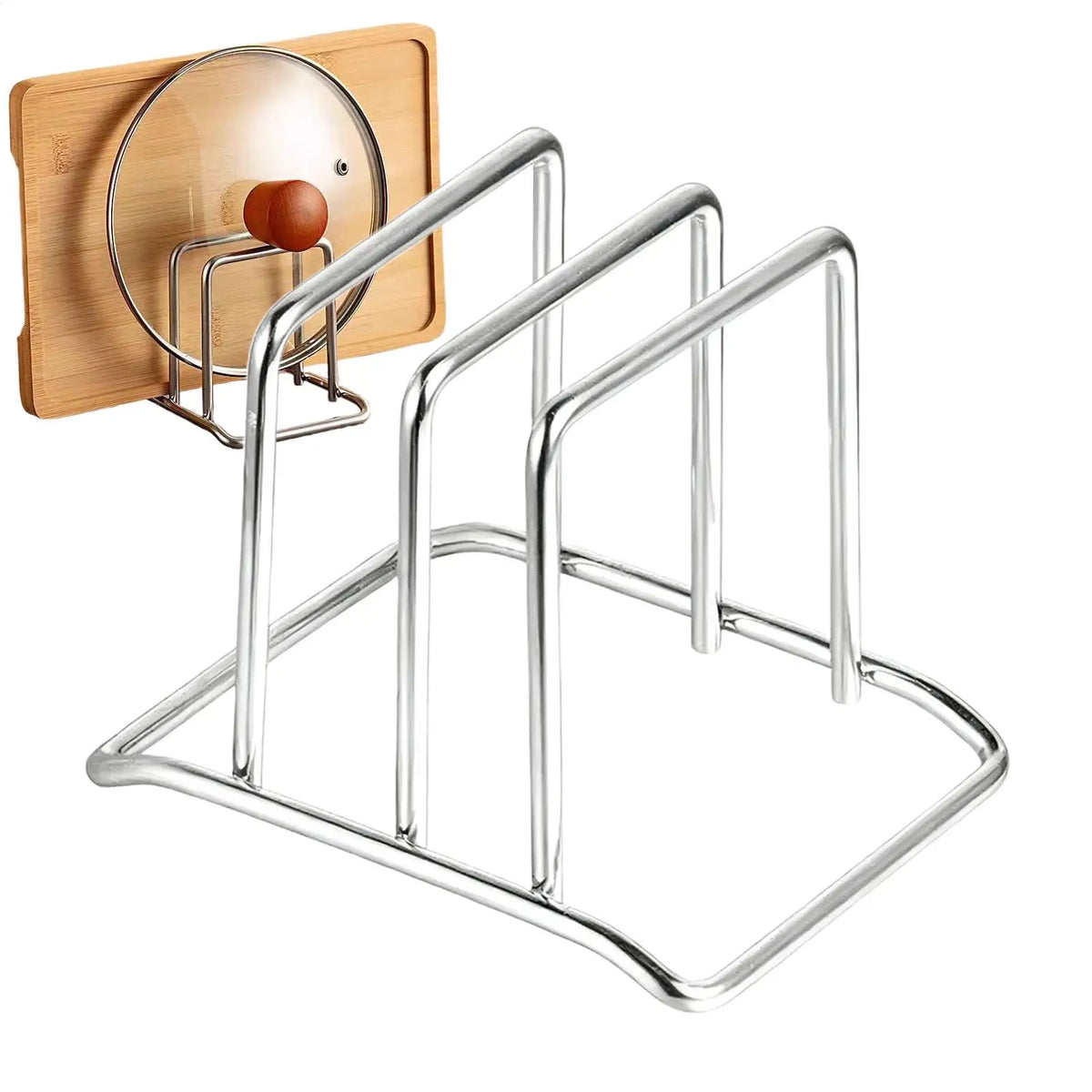 Chopping Board Rack Space-Saving Stainless Steel Pot Lid