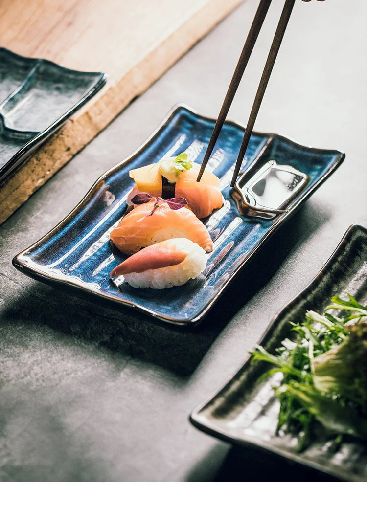 Ceramic Japanese Dumpling Dish Dipping Sauce Dish Creative