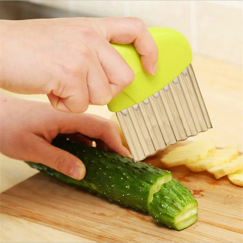 Potato Chip Slicer Vegetable Fruit Corrugated Wavy Knife