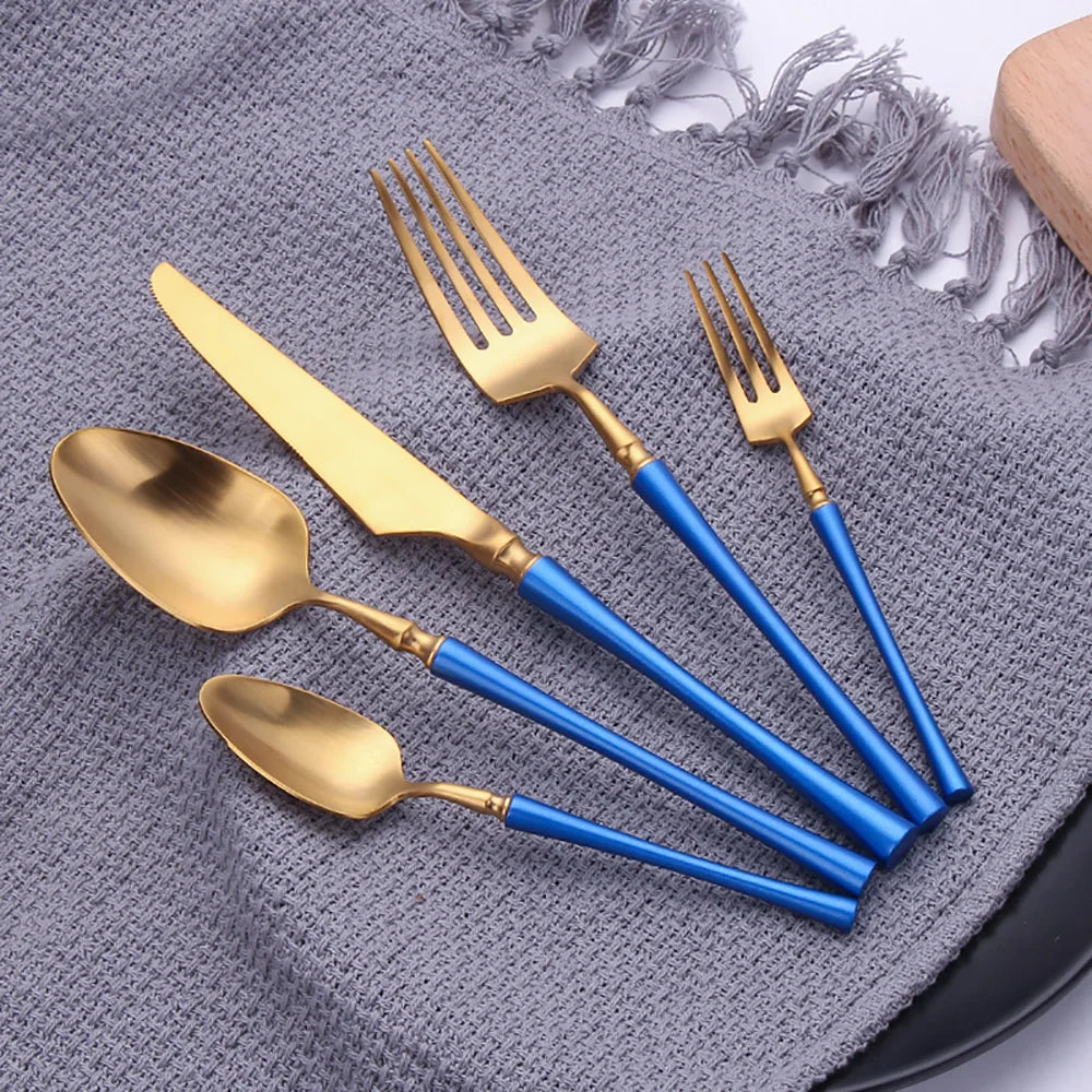 Pieces Knife Fork Spoon Gold Cutlery Complete Stainless