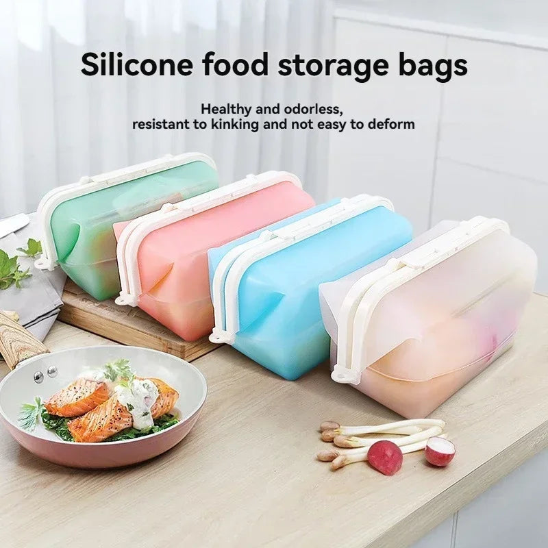 Travel Silicone Premium Reusable Food Storage Bags Food