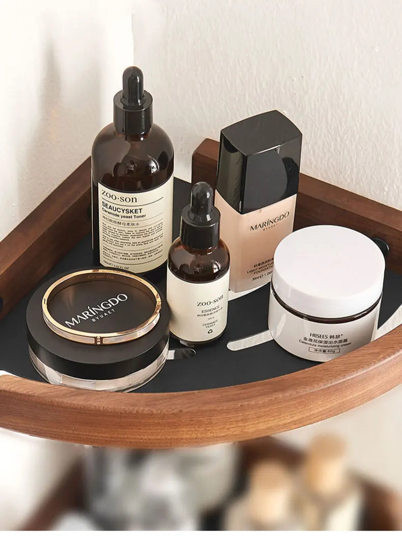 Black White Bathroom Shelves Wall Mountedspace Aluminum Wood