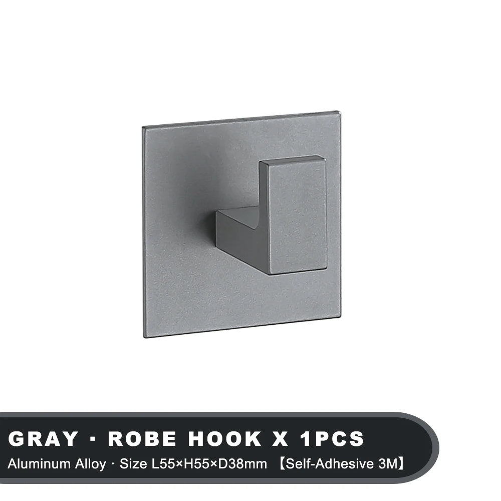White Wall Hook Adhesive Towel Holder No Drill