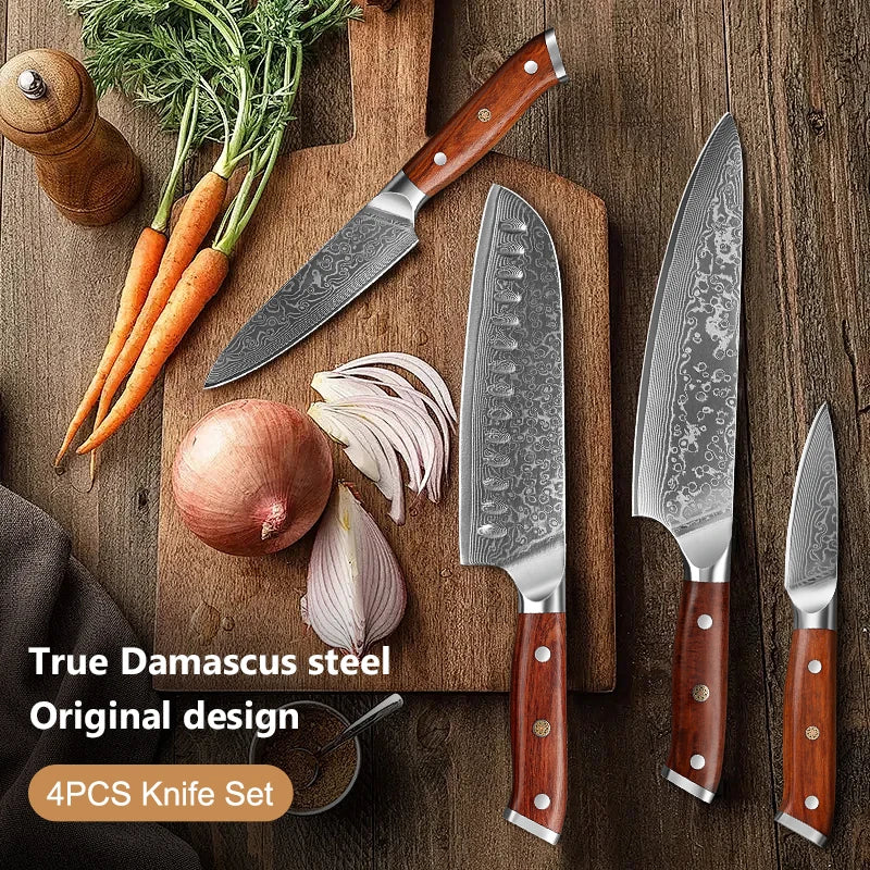 1-4 Knife 67 Layer Damascus Stee Super Sharp
