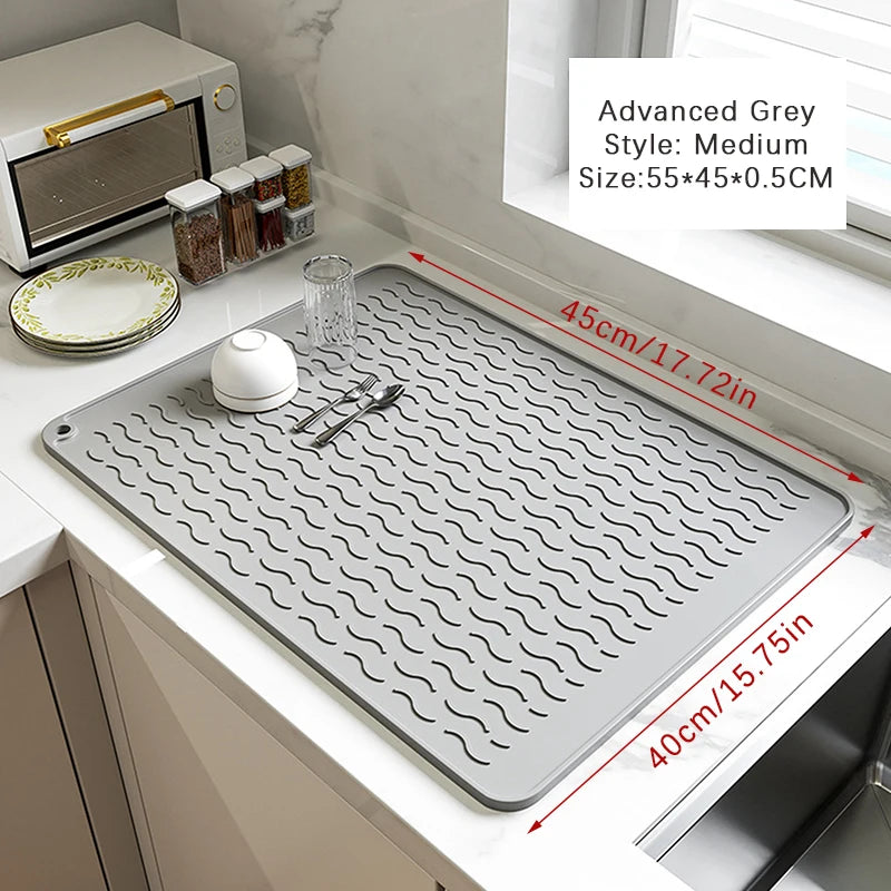 Silicone Dish Drying Mat Heat Resistant Foldable Non-Slip