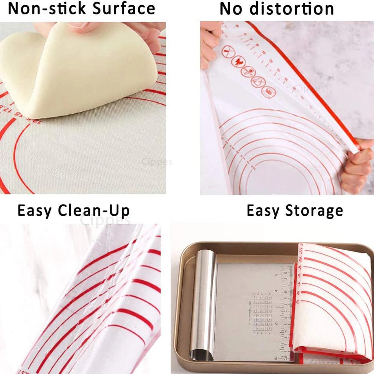 Silicone Pastry Mat Measurements 16x24inch Large Non Stick