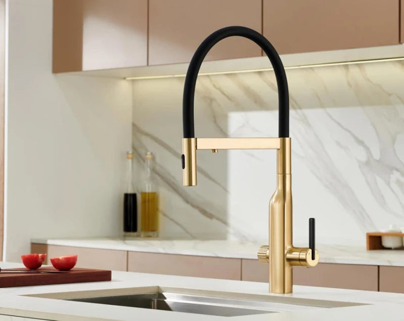 Shiny Rose Gold Brass Pull-Out Cold Water Hole