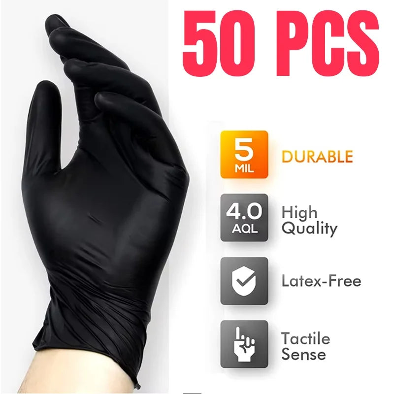 Disposable Glove Packaging Black Nitrile Gloves Cooking Car