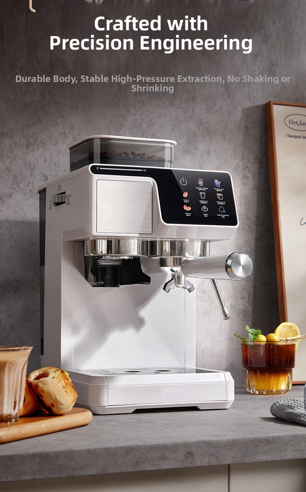 2-In-1 Cold & Coffee Maker Built-In Grinder &
