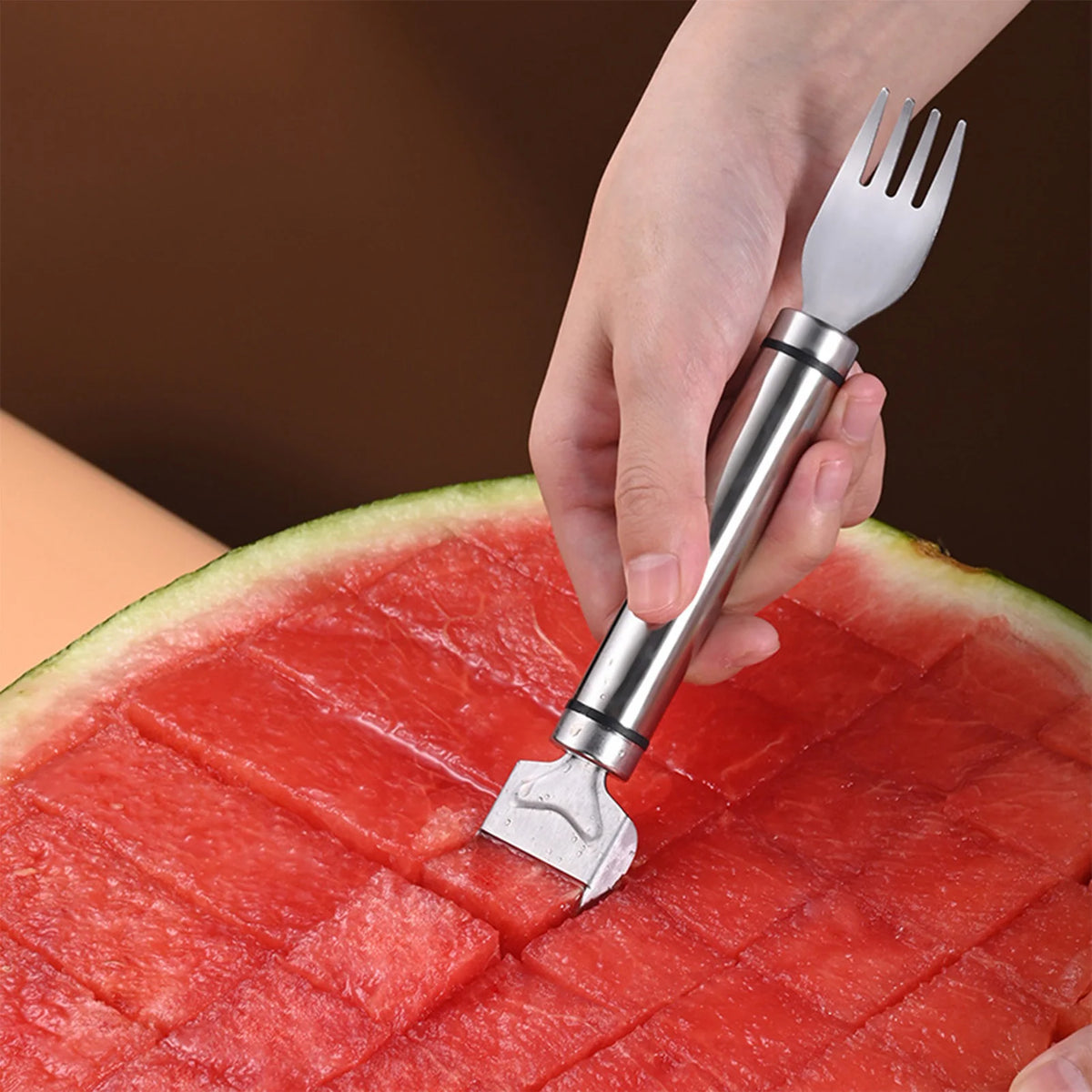 Stainless Steel Watermelon Cutting Functional Watermelon Fork