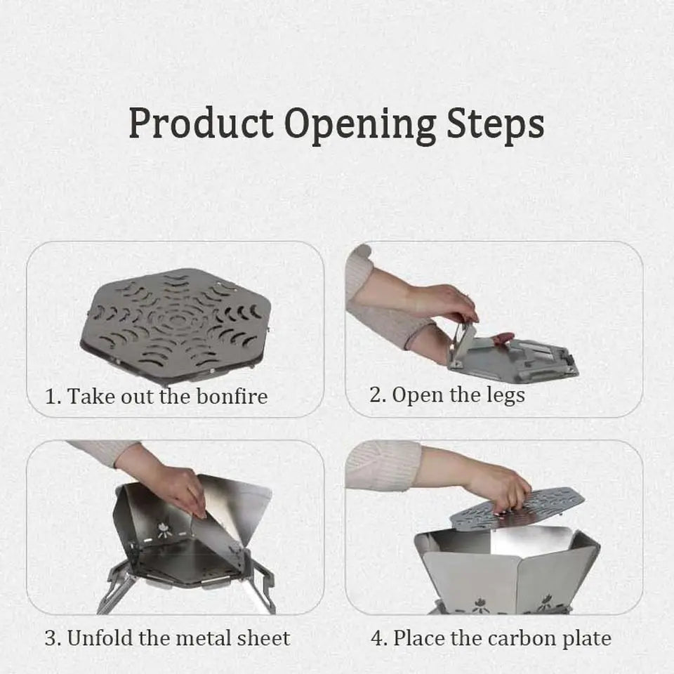 Campfire Pit Camping Wood Charcoal Bonfire Stove Stainless
