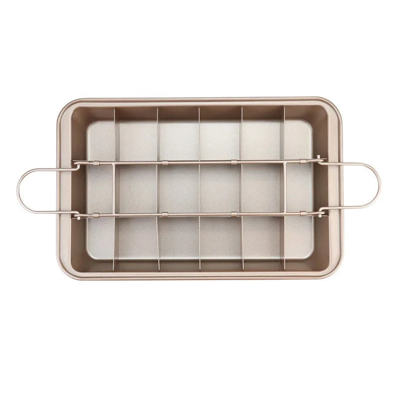 18 Grids Stainless Steel Loaf Pan Brownie Cake