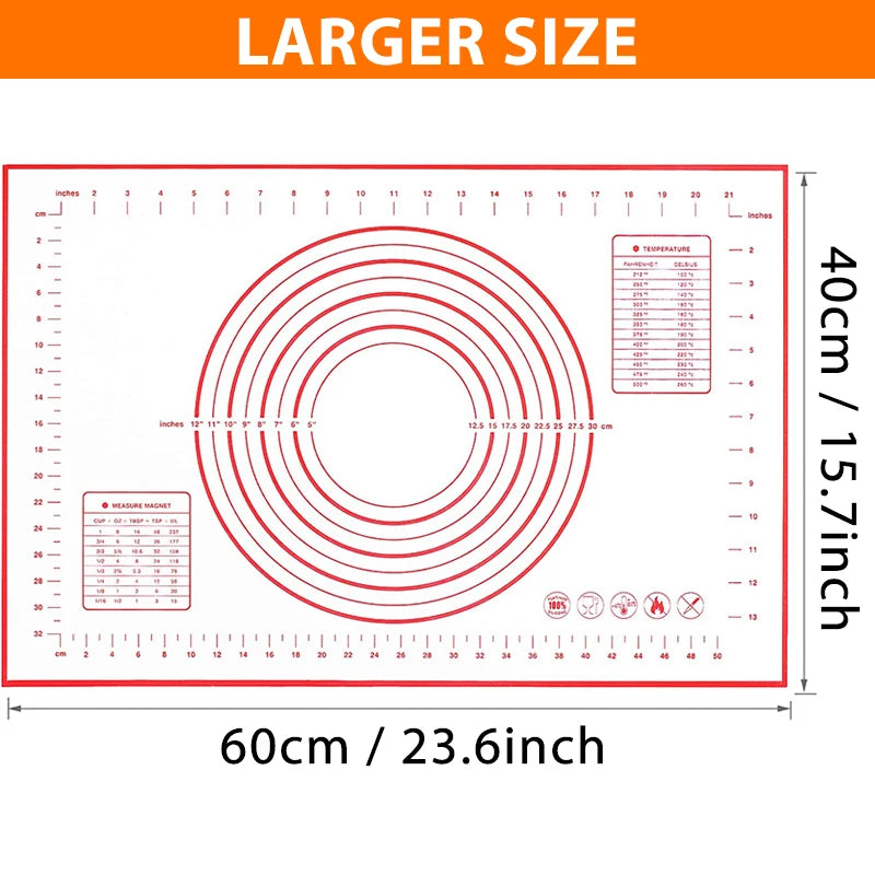 Lager Silicone Pastry Mat Rolling Dough Measurement Thick