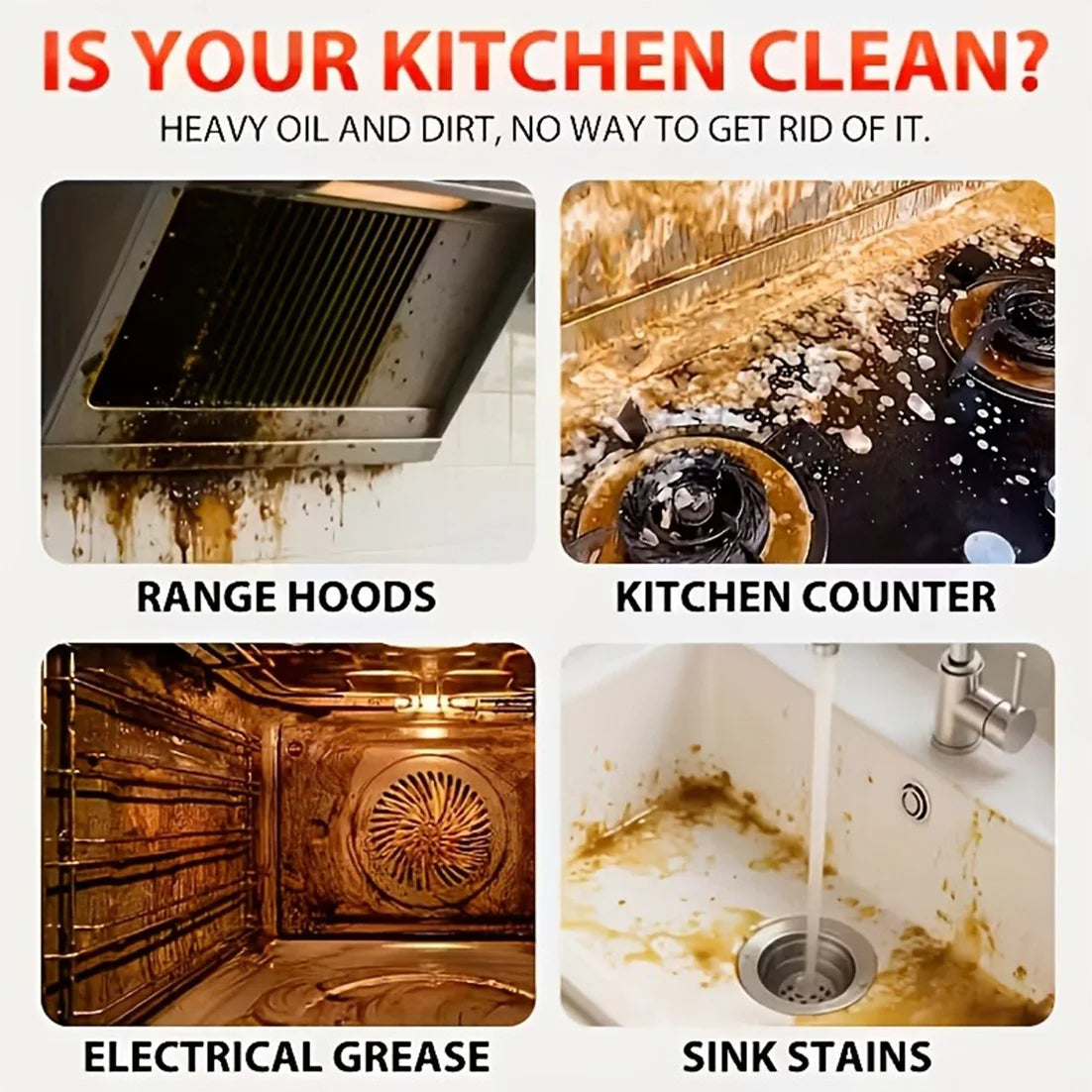 Heavy-Duty Degreaser Dissolve Tough Grease Range Hood Stove