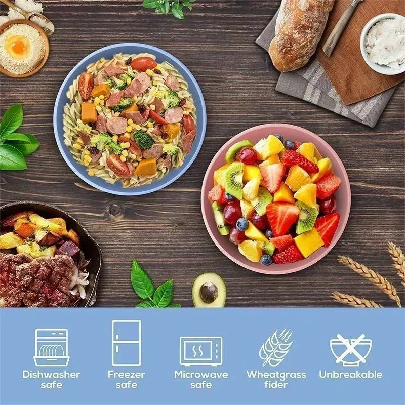Children Bowl Sustainable Wheat Straw Tableware Kids Family