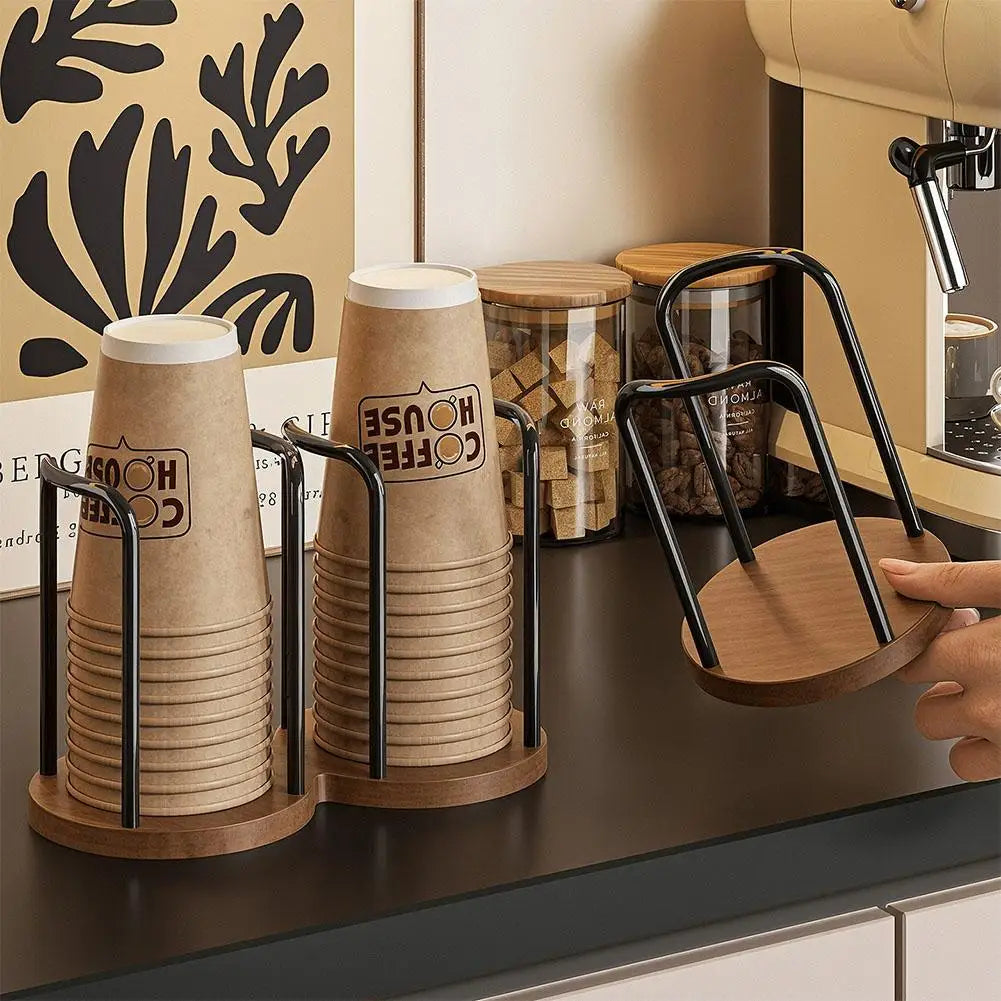 Disposable Cup Holder Desktop Paper Cup Dispenser Storage