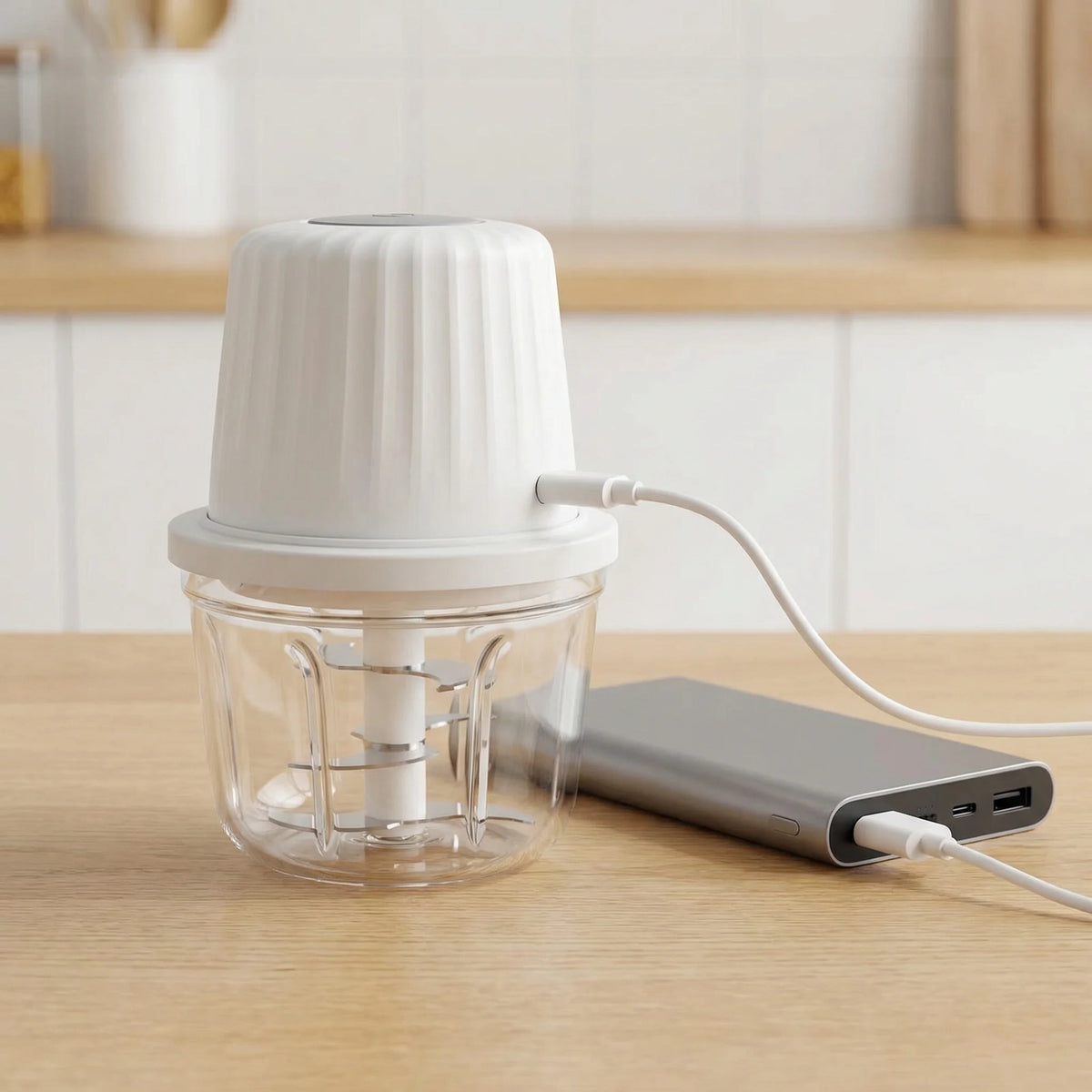Cordless Electric Food Chopper 350ml Mini Processor 304