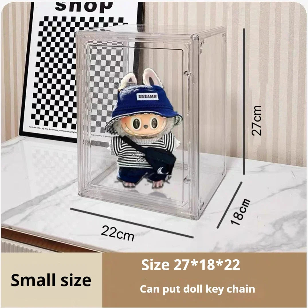 Labubu Storage Box Display Stand Transparent Dustproof Blind