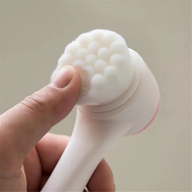 3d Double Silicone Facial Cleansing Brush Massage Facial