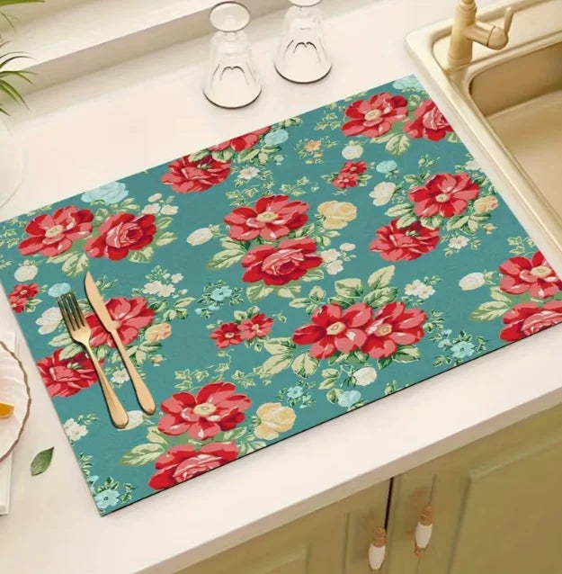 1pc Absorbent Bathroom Floor Mat Restroom Countertop Drainage