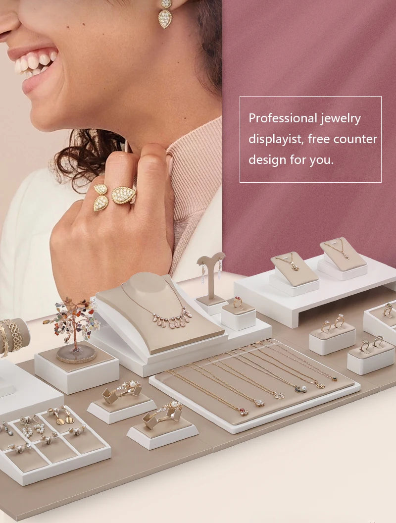 Pu Leather Hand Jewelry Ring Display Pedestal Stand