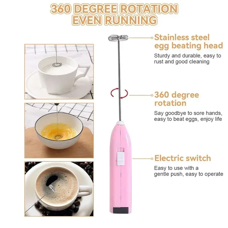 Mini Electric Whisk Foamer Blender Wireless Coffee Whisk