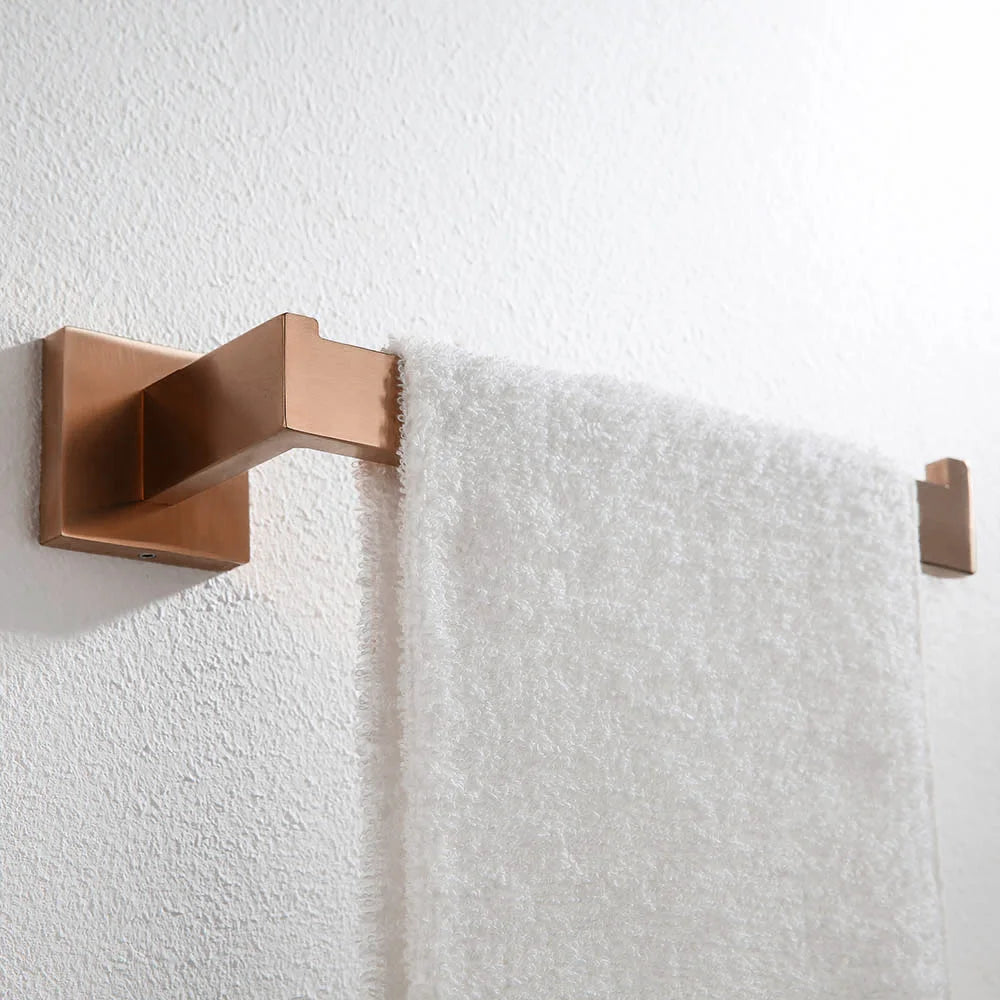 Brushed Rose Gold Bathroom Hardware Square Bath Toilet