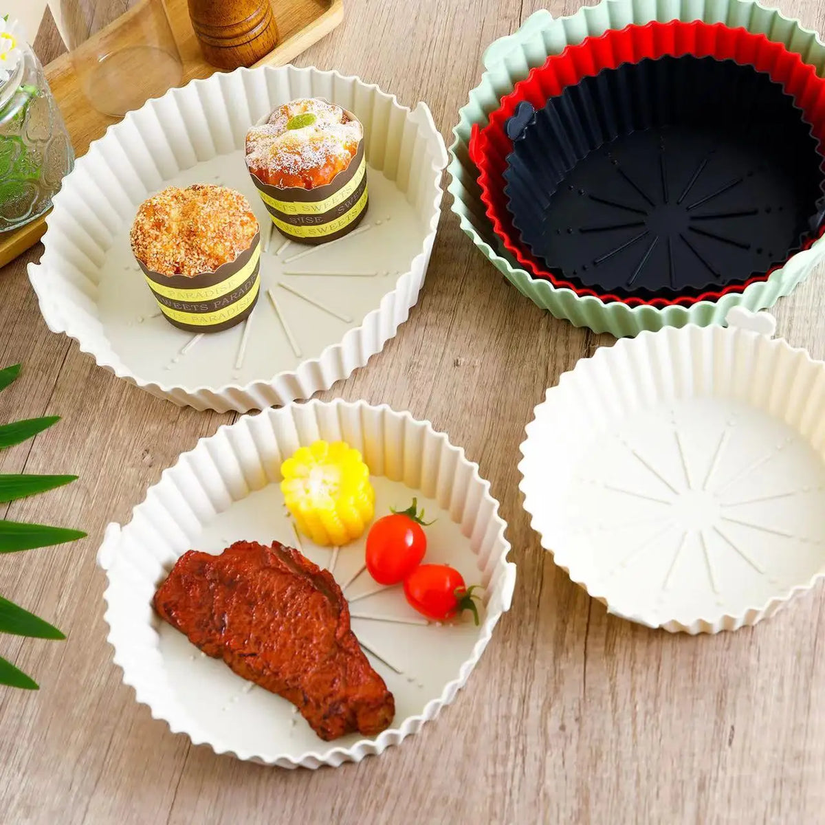 Silicone Air Fryer Baking Tray Reusable Baking Basket