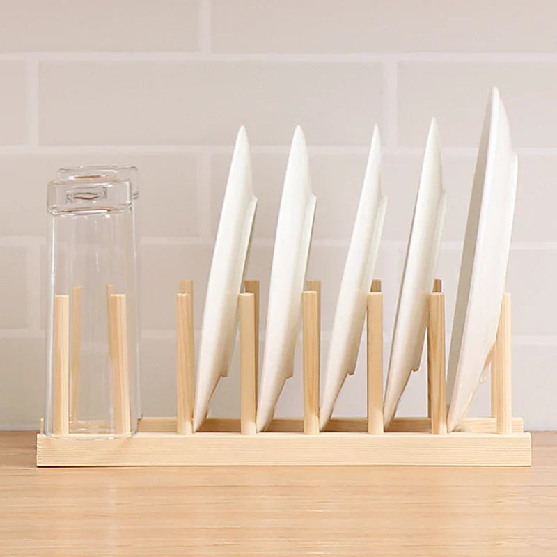 Diy Locker Bamboo Drain Rack Wooden Plate Rack