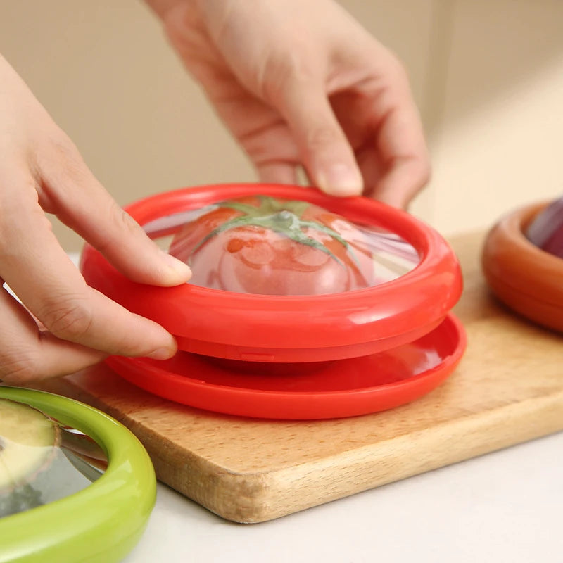 1pc/4pc Silicone Fruit Vegetable Fresh-Keeping Box Food Storage