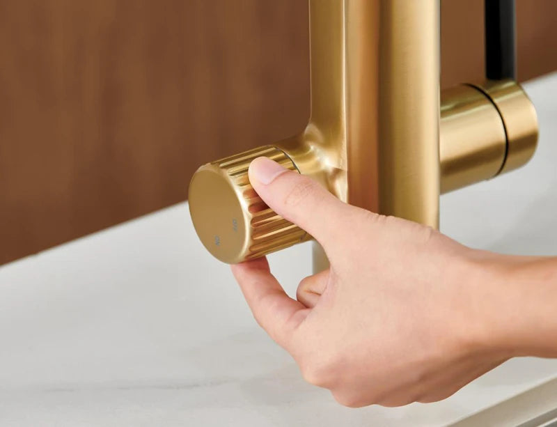 Shiny Rose Gold Brass Pull-Out Cold Water Hole