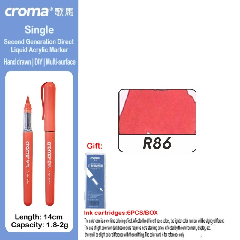Croma 160/1 Colors Refillable Direct Liquid Acrylic Marker