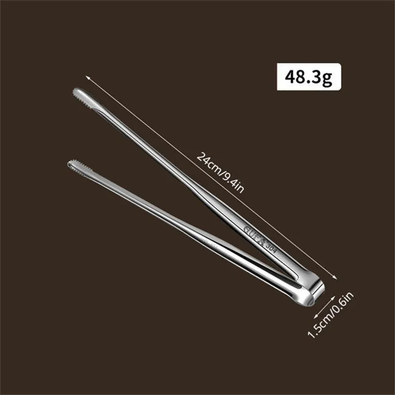 1pc 304 Stainless Steel Barbecue Clip Grill Tongs