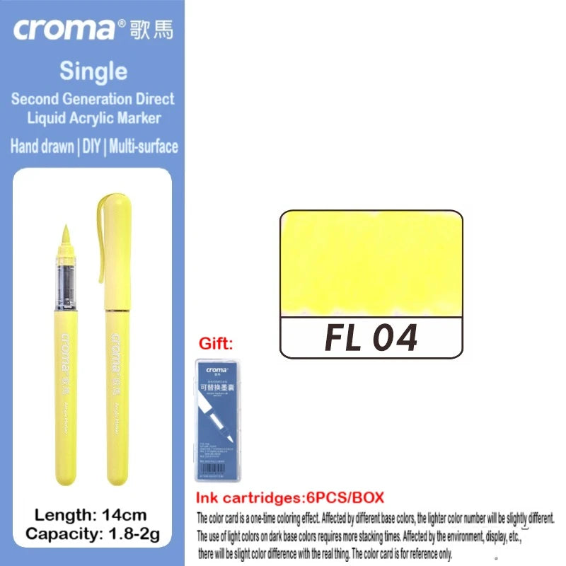 Croma 160/1 Colors Refillable Direct Liquid Acrylic Marker