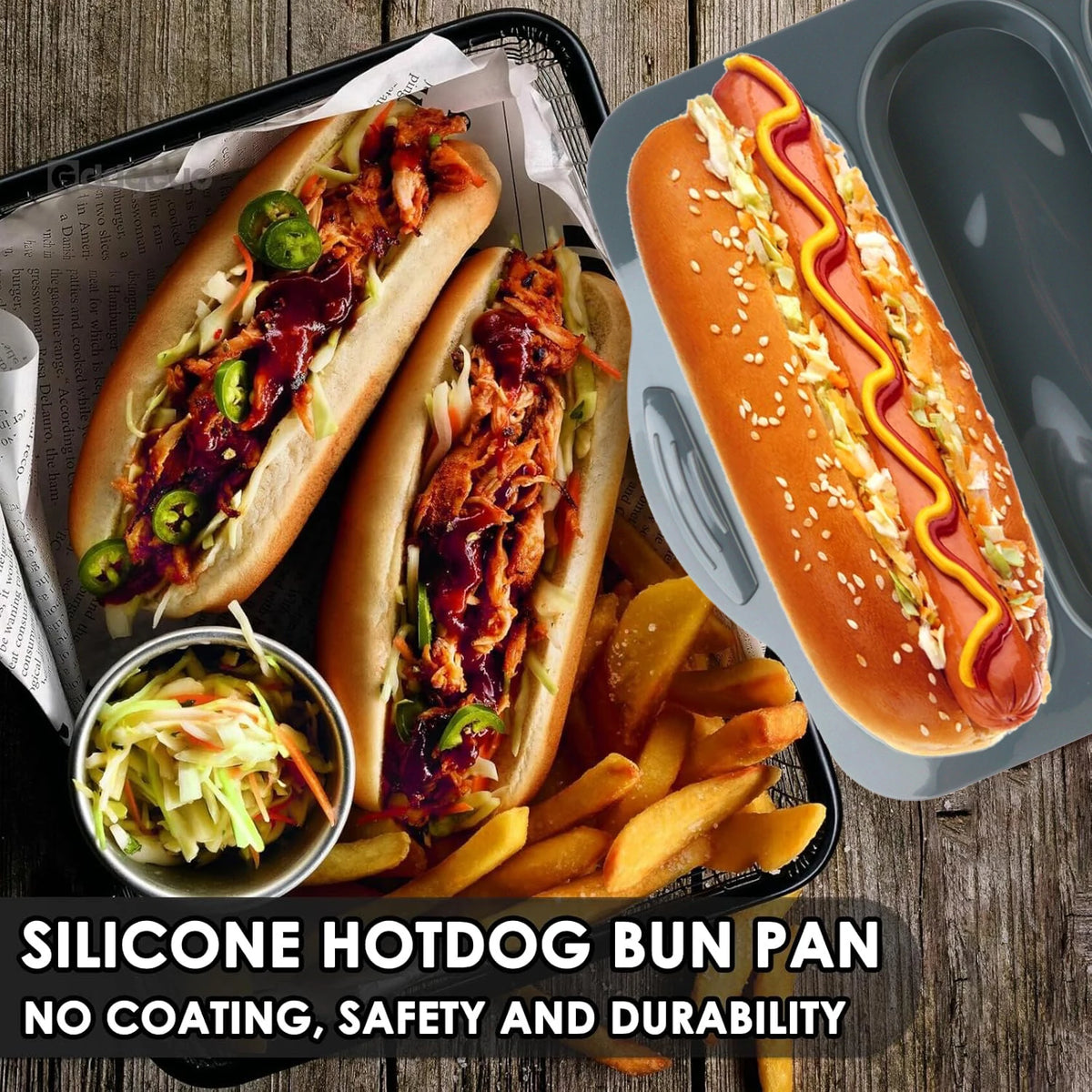 Silicone Long Strip Dog French Baguette Baking Tray