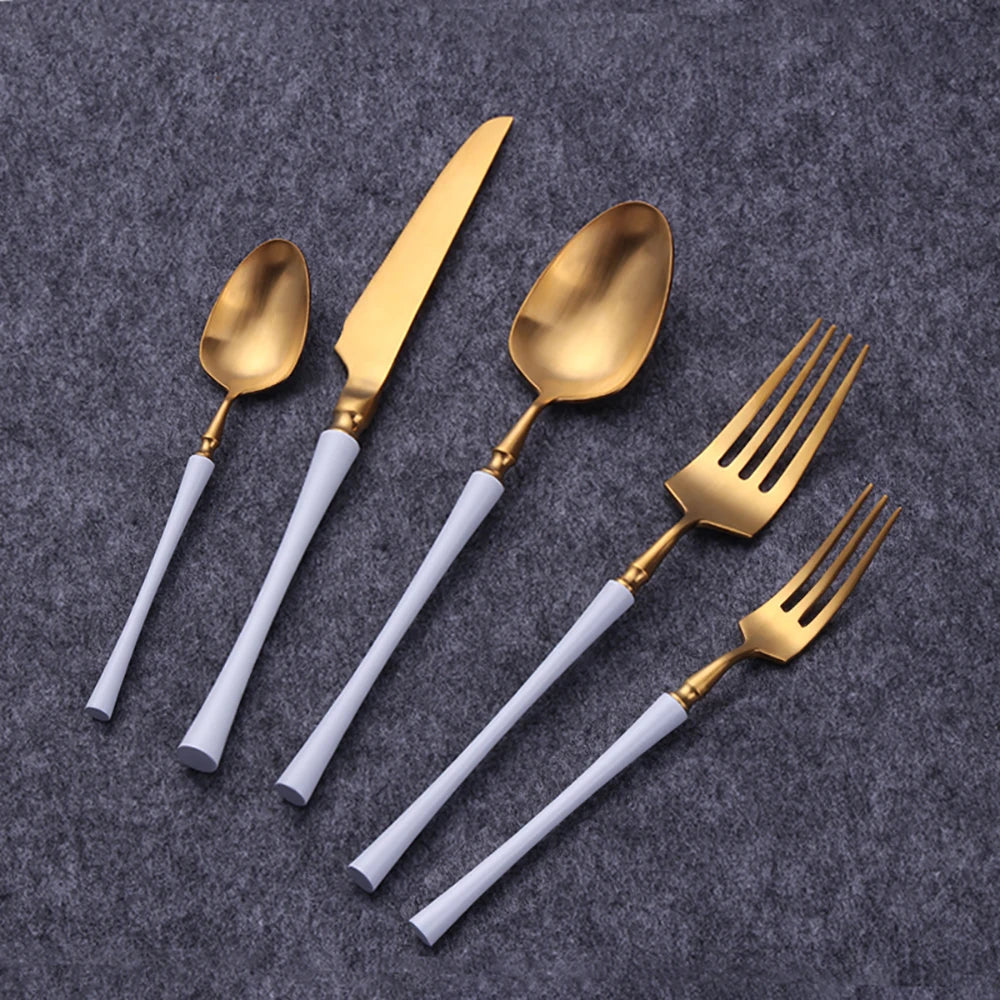 Pieces Knife Fork Spoon Gold Cutlery Complete Stainless