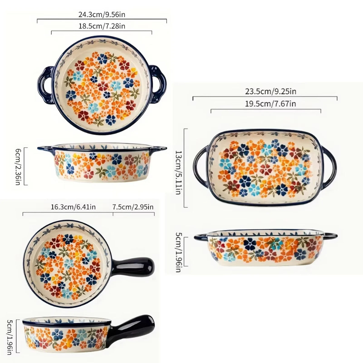 1pc Colored Hand-Painted Ceramic Baking Dish Suitable Salads
