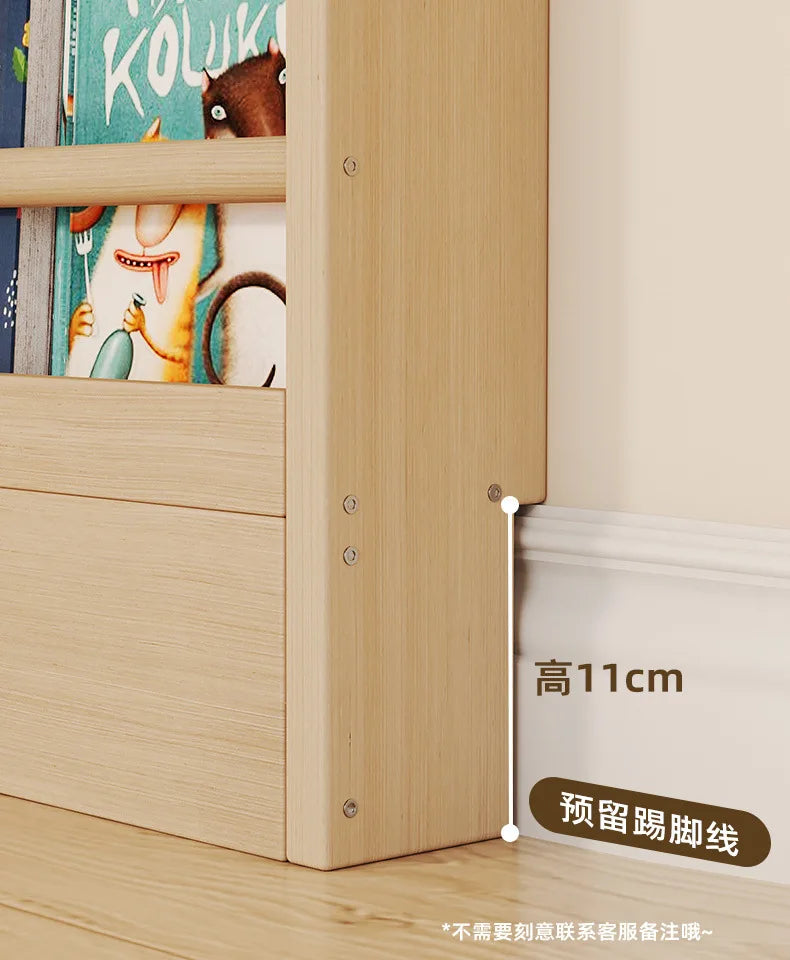 Corner Storage Rack Ultra-Thin Solid Wood Floor-Standing Bookcase