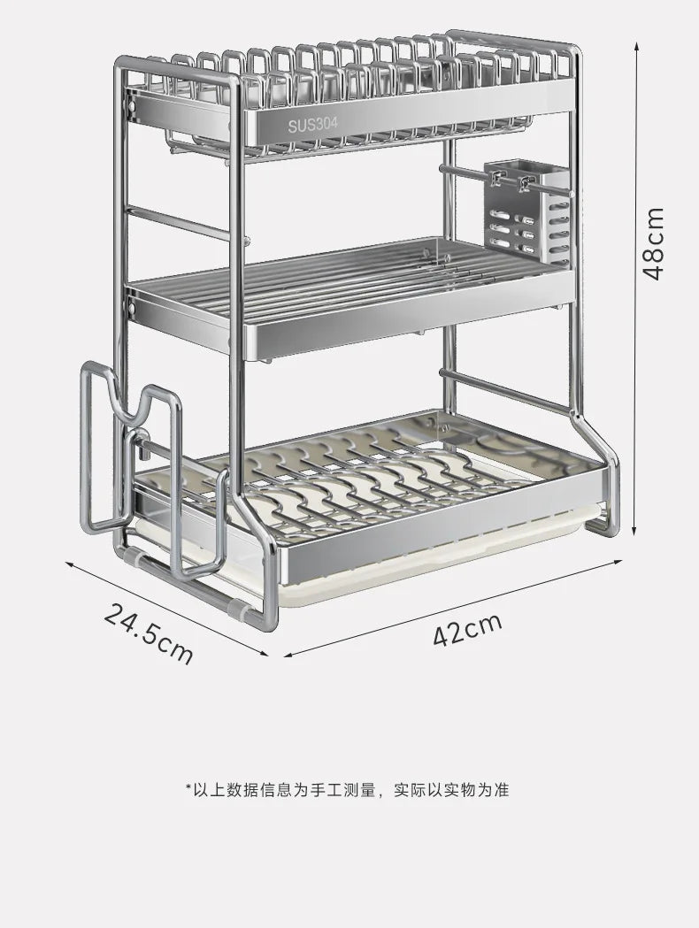 Bowl Dish Storage Rack Drain Rack 304 Stainless